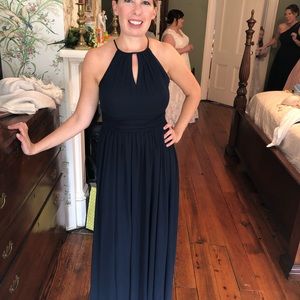 Levkoff Keyhole Chiffon A-Line Bridesmaid Dress